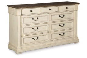 Signature Design by Ashley Bolanburg King Panel Bed and Dresser-Antique White