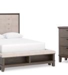 Benchcraft Hallanden Queen Storage Bed, Dresser, Mirror and Nightstand-Gray