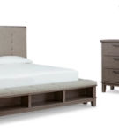 Benchcraft Hallanden California King Panel Bed with Storage, Dresser and Mirro