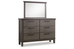 Benchcraft Hallanden Queen Storage Bed, Dresser, Mirror and Nightstand-Gray