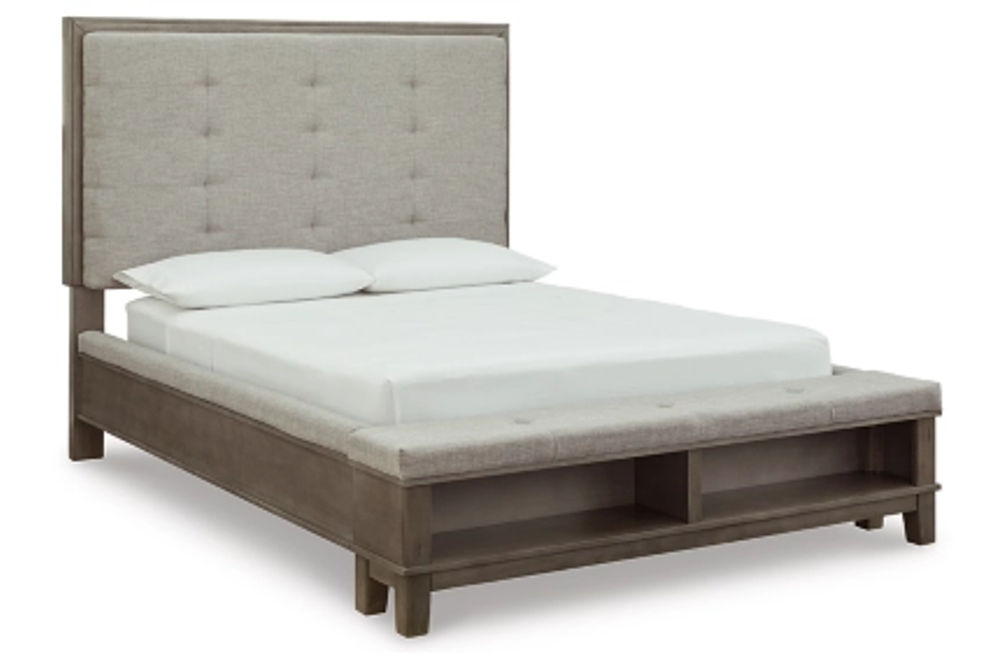 Benchcraft Hallanden Queen Upholstered Storage Bed-Gray