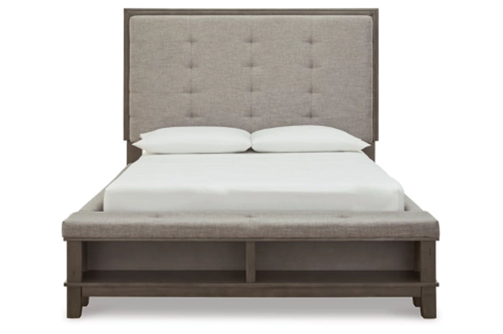 Benchcraft Hallanden Queen Upholstered Storage Bed-Gray