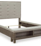 Benchcraft Hallanden Queen Upholstered Storage Bed-Gray