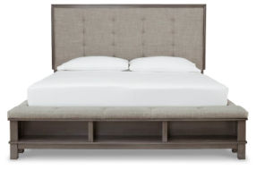 Signature Design by Ashley Hallanden King Upholstered Panel Bed with Storage