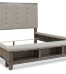 Benchcraft Hallanden California King Panel Bed with Storage-Gray