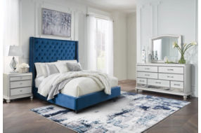 Signature Design by Ashley Coralayne Queen Upholstered Bed with Mirrored Dress