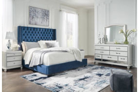 Signature Design by Ashley Coralayne King Upholstered Bed with Mirrored Dresser