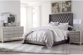 Signature Design by Ashley Coralayne Queen Upholstered Bed with Mirrored Dress