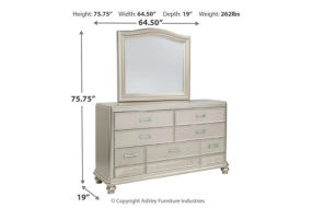 Signature Design by Ashley Coralayne King Upholstered Bed, Dresser and Mirror