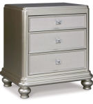 Signature Design by Ashley Coralayne Queen Upholstered Bed and Nightstand-Silv