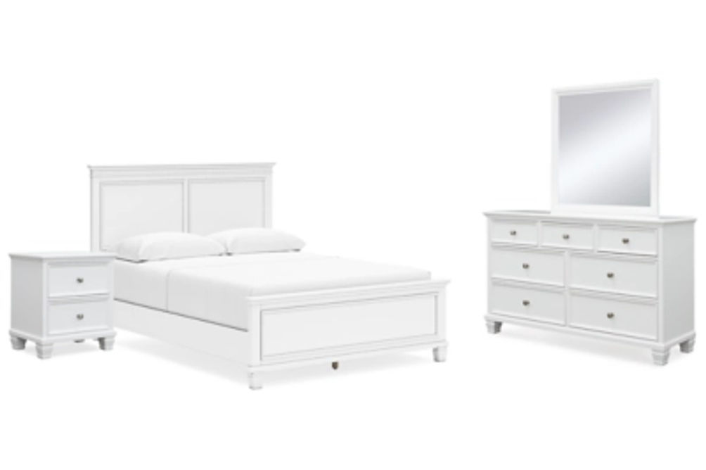 Signature Design by Ashley Fortman Queen Panel Bed, Dresser, Mirror and Nights