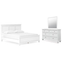 Fortman California King Panel Bed, Dresser and Mirror-