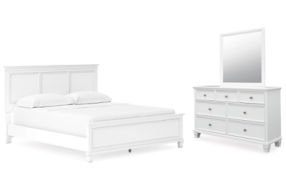 Fortman California King Panel Bed, Dresser and Mirror-