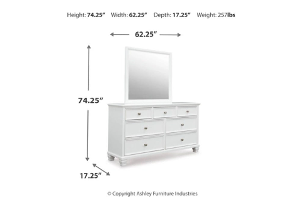 Signature Design by Ashley Fortman Full Panel Bed, Dresser and Mirror