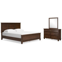 Danabrin California King Panel Bed, Dresser and Mirror-