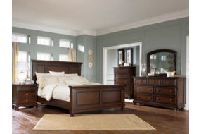 Millennium by Ashley Porter California King Panel Bed-Rustic Brown