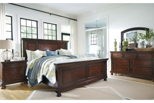 Millennium by Ashley Porter California King Panel Bed-Rustic Brown