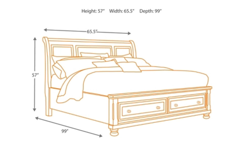 Millennium by Ashley Porter California King Sleigh Bed-Rustic Brown