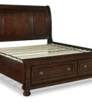 Millennium by Ashley Porter King Sleigh Bed-Rustic Brown