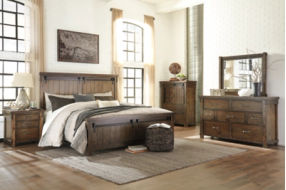 Lakeleigh Queen Panel Bed, Dresser, Mirror, and Nightstand-Brown