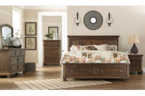 Signature Design by Ashley Flynnter Queen Panel Bed with 2 Storage Drawers