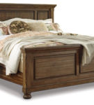 Flynnter King Panel Bed, Dresser, Mirror, and Nightstand-Medium Brown