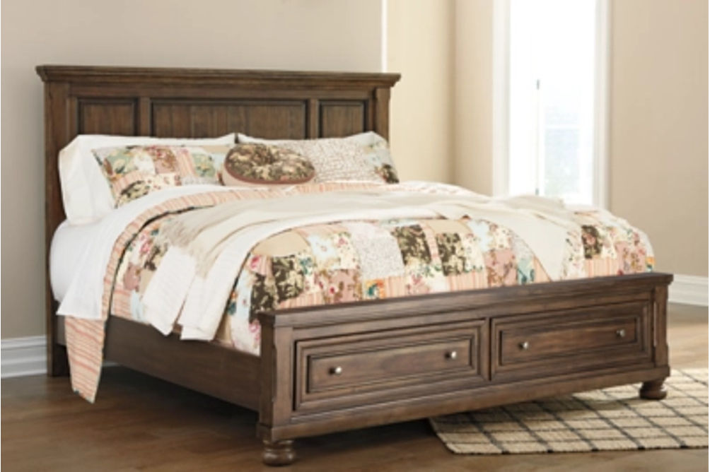 Signature Design by Ashley Flynnter King Panel Bed with 2 Storage Drawers