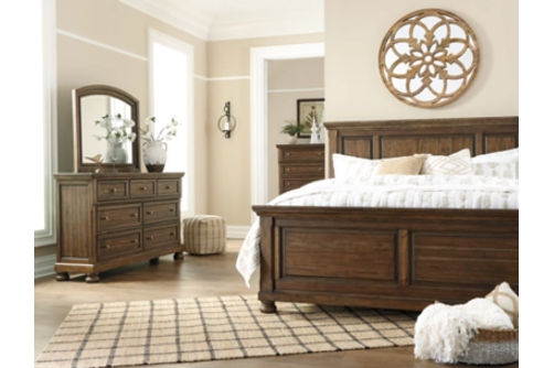 Signature Design by Ashley Flynnter King Panel Bed-Medium Brown