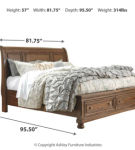 Signature Design by Ashley Flynnter King Sleigh Bed with 2 Storage Drawers