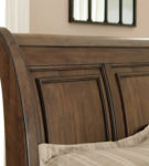 Flynnter California King Sleigh Bed with 2 Storage Drawers-Medium Brown