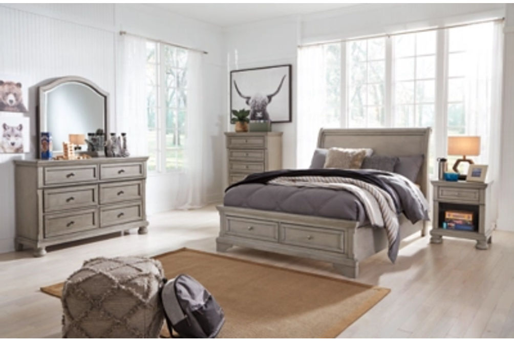 Signature Design by Ashley Lettner Full Sleigh Storage Bed, Dresser and Mirror