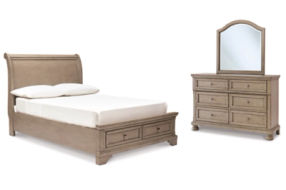 Signature Design by Ashley Lettner Full Sleigh Storage Bed, Dresser and Mirror