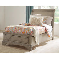 Signature Design by Ashley Lettner Twin Sleigh Bed-Light Gray