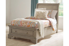 Signature Design by Ashley Lettner Twin Sleigh Bed-Light Gray