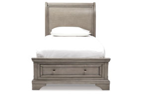 Signature Design by Ashley Lettner Twin Sleigh Bed-Light Gray