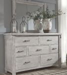 Brashland Queen Panel Bed, Dresser, Mirror, and Nightstand-White