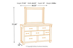 Signature Design by Ashley Brashland California King Panel Bed, Dresser, Mirro