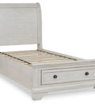Signature Design by Ashley Robbinsdale Twin Sleigh Storage Bed-Antique White