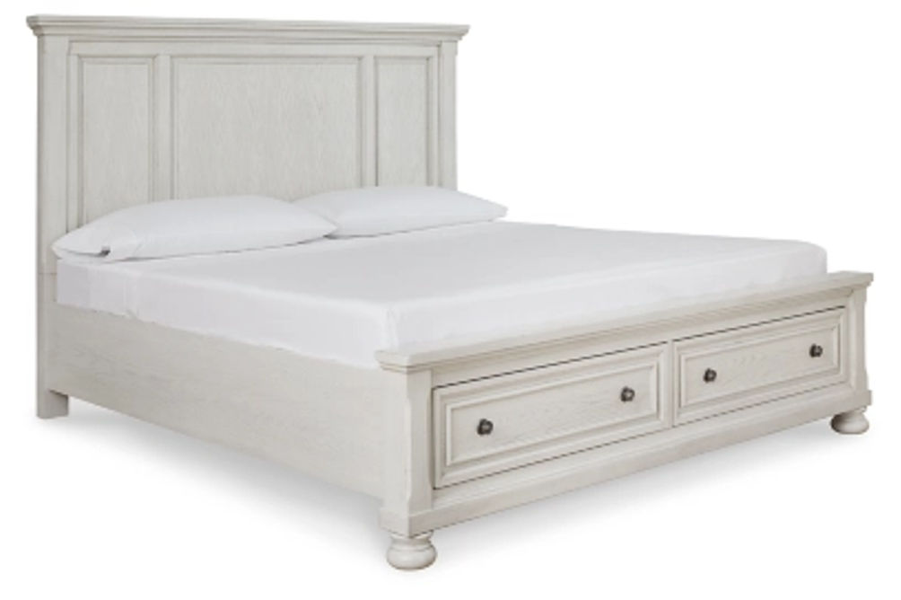 Signature Design by Ashley Robbinsdale King Panel Storage Bed-Antique White