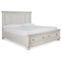 Signature Design by Ashley Robbinsdale Queen Panel Storage Bed-Antique White