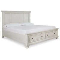 Signature Design by Ashley Robbinsdale King Panel Storage Bed-Antique White