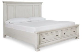 Signature Design by Ashley Robbinsdale Queen Panel Storage Bed-Antique White