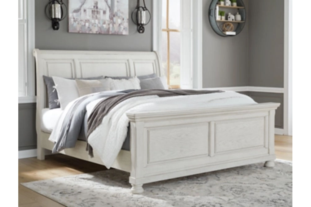 Signature Design by Ashley Robbinsdale King Sleigh Bed-Antique White