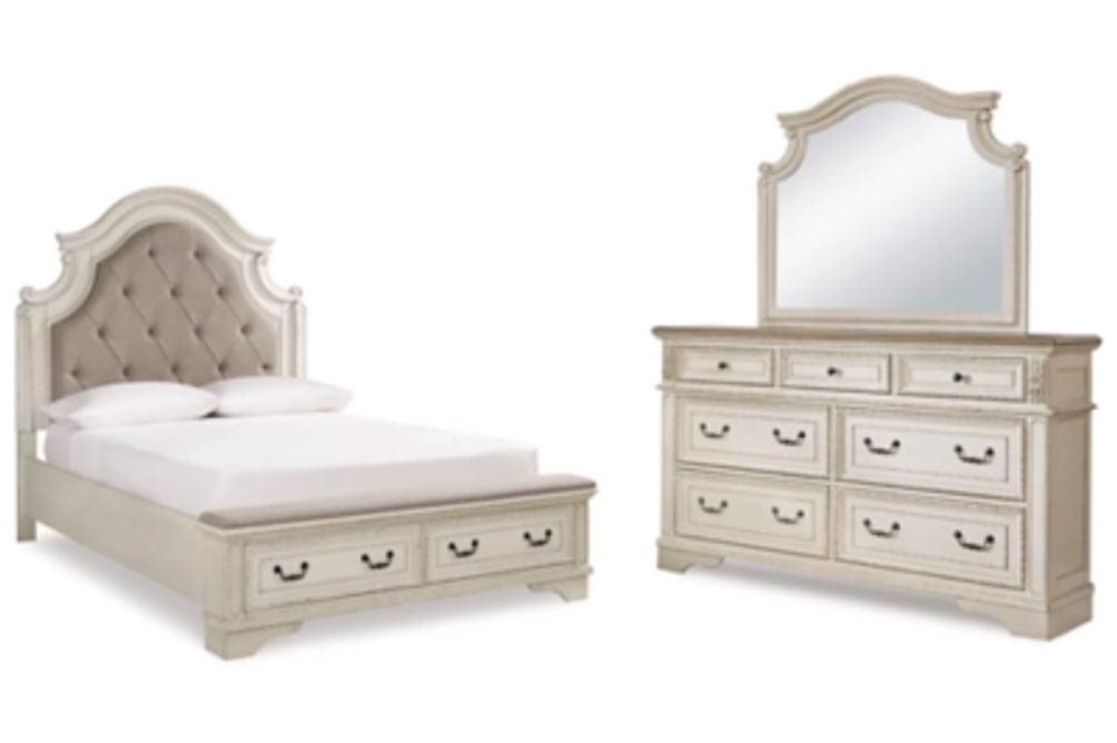 Signature Design by Ashley Realyn Queen Storage Bed, Dresser and Mirror