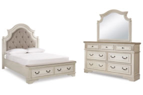 Signature Design by Ashley Realyn Queen Storage Bed, Dresser and Mirror