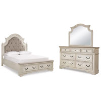 Signature Design by Ashley Realyn Queen Storage Bed, Dresser and Mirror