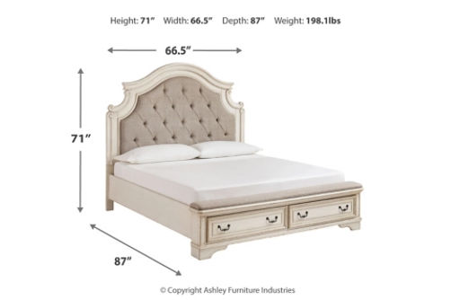 Signature Design by Ashley Realyn Queen Storage Bed, Dresser and Mirror