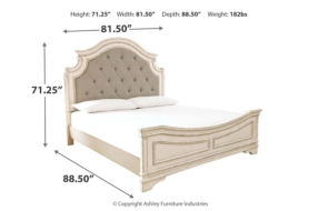 Signature Design by Ashley Realyn King Upholstered Panel Bed, Dresser and Mirr