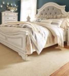 Signature Design by Ashley Realyn King Upholstered Panel Bed-Chipped White