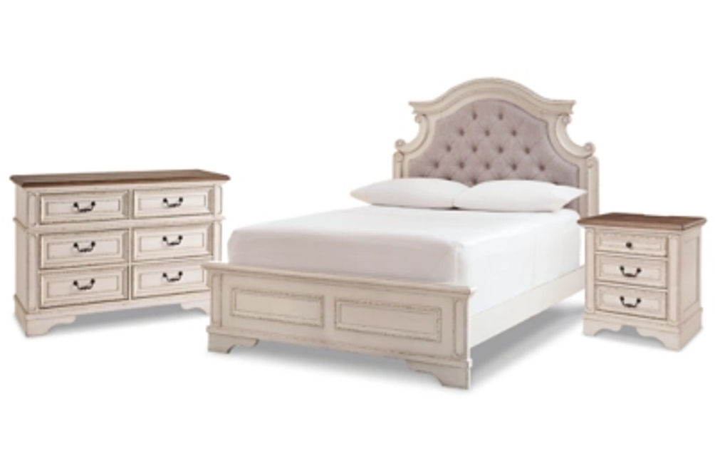 Signature Design by Ashley Realyn Full Panel Bed, Dresser and Nightstand-Chipp